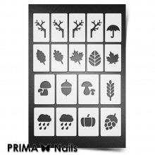 PrimaNails, Трафарет для дизайна ногтей New Size - Осень