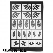 PrimaNails, Трафарет для дизайна ногтей New Size - Перышки