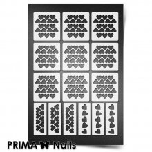 PrimaNails, Трафарет для дизайна ногтей New Size - Сердца 3