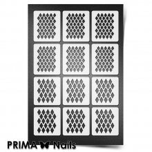 PrimaNails, Трафарет для дизайна ногтей New Size - Сеточка