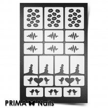 PrimaNails, Трафарет для дизайна ногтей New Size - Стрела Амура