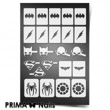PrimaNails, Трафарет для дизайна ногтей New Size - Супергерои