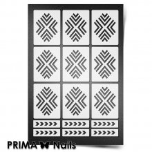 PrimaNails, Трафарет для дизайна ногтей New Size - Уголки