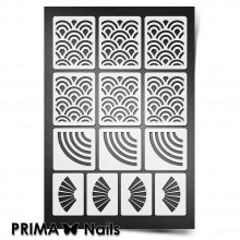 PrimaNails, Трафарет для дизайна ногтей New Size - Япония