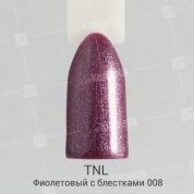 TNL, Гель-лак №008 - Фиолетовый с блестками (10 мл.)