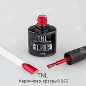 TNL, Гель-лак №026 - Карминово-красный (10 мл.)