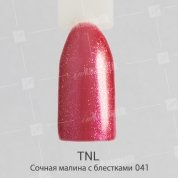 TNL, Гель-лак №041 - Сочная малина с блестками (10 мл.)
