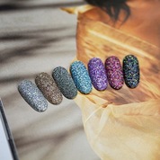 Patrisa Nail, Светоотражающий глиттер Flash Glow Black NK40 (2 г)