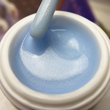 Patrisa Nail, Pudding Gel Blue - Конструирующий цветной гель с микроблеском (голубой, 15 гр.)