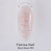 Patrisa Nail, Beze Base - Молочно-розовая база с разноцветным микрошиммером №4 (12 мл)