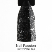 Nail Passion, Silver Potal - Финиш без липкого слоя с поталью (10 мл)