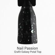 Nail Passion, Grafit Galaxy Potal - Финиш без липкого слоя с поталью (10 мл)