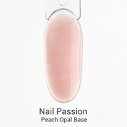 Nail Passion, Peach Opal - Камуфлирующая каучуковая база с блестками (10 мл)