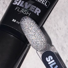 Patrisa Nail, Комби гель с серебряным светоотражающим глиттером - Silver Flash (30 мл)
