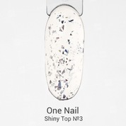 OneNail, Top Coat Shine - Завершающее покрытие с хлопьями без липкого слоя №3 (8 ml.)