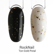 Rocknail, Топ для гель-лака без липкого слоя - Gold Potal (10 мл.)