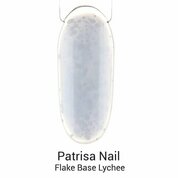Patrisa Nail, Flake Base Lychee - Цветная база с белыми шестигранниками (12 мл)