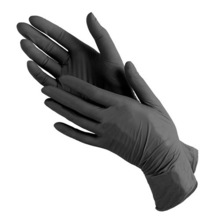 Wally Plastic, Перчатки черные одноразовые немедицинские размер M (100 шт./50 пар)