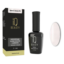 IQ Beauty, Камуфлирующее каучуковое базовое покрытие с шиммером - Крем и Золото №15 (10 мл)