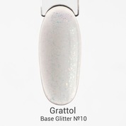 Grattol, Base Glitter - Камуфлирующая база с шиммером №10 (10 мл.)