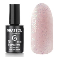 Grattol, Base Glitter - Камуфлирующая база с шиммером №11 (9 мл.)
