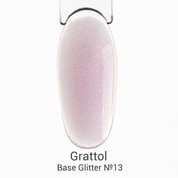 Grattol, Base Glitter - Камуфлирующая база с шиммером №13 (9 мл.)