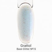 Grattol, Base Glitter - Камуфлирующая база с шиммером №15 (9 мл.)