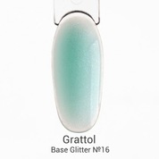 Grattol, Base Glitter - Камуфлирующая база с шиммером №16 (9 мл.)