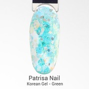 Patrisa Nail, Korean Gel Green - Гель для дизайна с глиттером (5 гр.)