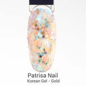 Patrisa Nail, Korean Gel Gold - Гель для дизайна с глиттером (5 гр.)