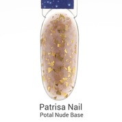 Patrisa Nail, Potal Nude Base - Каучуковая база нюд с золотой поталью (12 мл)