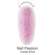 Nail Passion, Камуфлирующая база с поталью - Candy Silver (10 мл)