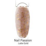 Nail Passion, Камуфлирующая база с поталью - Latte Gold (10 мл)