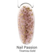 Nail Passion, Камуфлирующая база с поталью - Tiramisu Gold (10 мл)