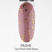 PASHE, Закрепитель для гель-лака - Potal (золото, 9 мл)