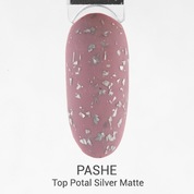 PASHE, Закрепитель для гель-лака матовый - Potal (серебро, 9 мл)