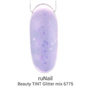 ruNail, Beauty TINT Glitter mix - Каучуковая цветная база с глиттером №6775 (10 мл)
