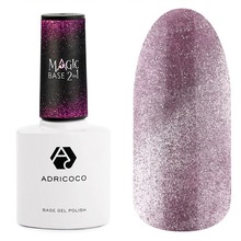 AdriCoco, Magic Base 2in1 - Светоотражающая цветная база кошачий глаз №05 Магический розовый (8 мл)