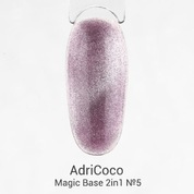 AdriCoco, Magic Base 2in1 - Светоотражающая цветная база кошачий глаз №05 (8 мл)