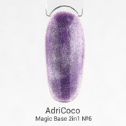 AdriCoco, Magic Base 2in1 - Светоотражающая цветная база кошачий глаз №06 (8 мл)