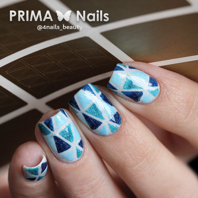 PrimaNails, Трафарет для дизайна ногтей - Орнамент Треугольники