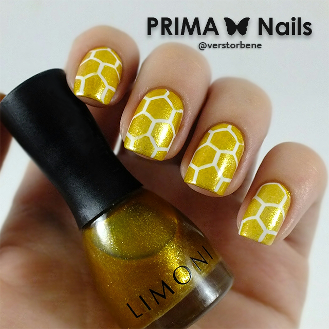 PrimaNails, Трафарет для дизайна ногтей - Принт Пчелиные соты