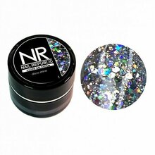 Nail Republic, Disco Shine - Гелевая краска с крупными шестигранниками №1 (7 мл)