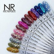 Nail Republic, Disco Shine - Гелевая краска с крупными шестигранниками №1 (7 мл)