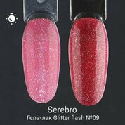 Serebro, Гель-лак светоотражающий «Glitter flash» №09 (11 мл)