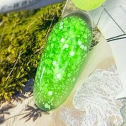 Patrisa Nail, Tropic gel Green Apple - Гель для дизайна c белыми шестигранниками (5 гр.)