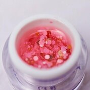 Patrisa Nail, Bubble Gel Pinky - Гель для дизайна c крупным глиттером (5 гр.)