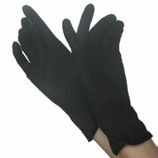 Benovy, Перчатки нитриловые текстурированные на пальцах черные BS (M, 100 шт)