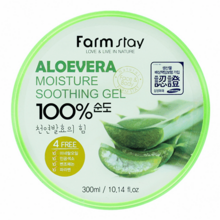 FarmStay, Aloe Vera Moisture Soothing Gel 100% - Многофункциональный гель с экстрактом алоэ (300 мл)