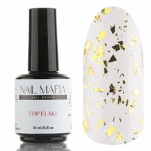 Nail Mafia, Flake top potal - Топ с липким слоем с поталью Gold XL (15 мл)